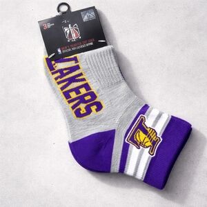 Nwt L A Lakers 3pk Socks Basketball New Mens